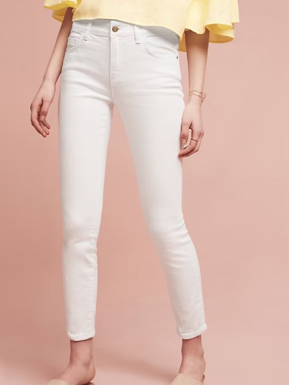 Pilcro and the Letterpress Anthropologie High Rise Skinny Jeans - White - Sz 28